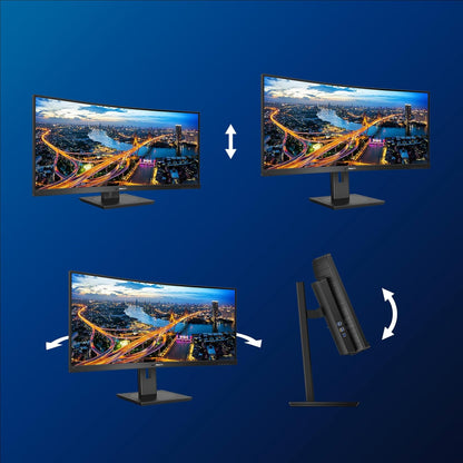 Philips 346B1C - 34 Zoll WQHD Curved USB-C Docking Monitor, höhenverstellbar (3440x1440, 100 Hz, HDMI, DisplayPort, USB-C, RJ45, USB Hub) schwarz