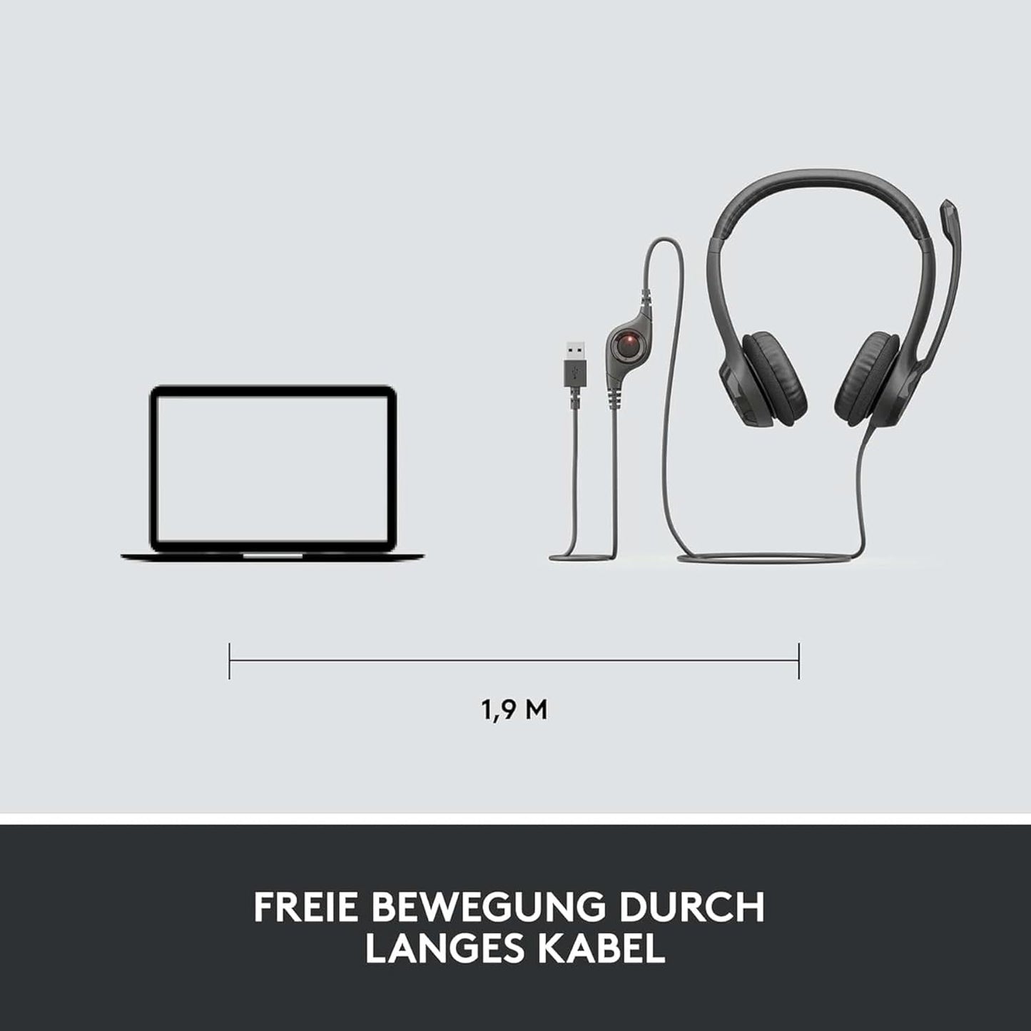 Logitech H390 USB-A Stereo-Headset Schwarz 981-000406