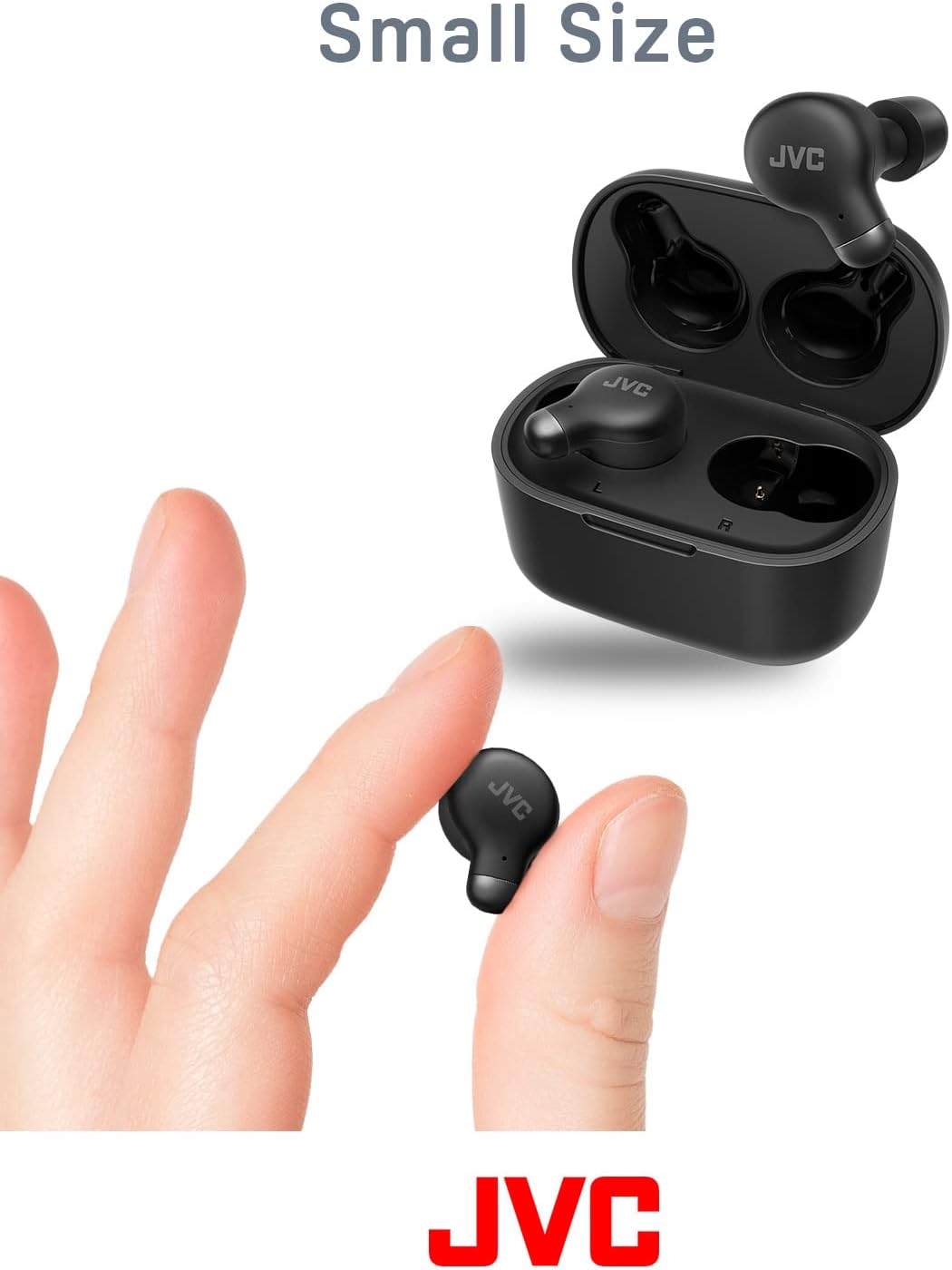 JVC HA-Z250T-B True Wireless Kopfhörer mit aktiver Geräuschunterdrückung, weiche & komfortable Memory Foam Ohrstöpsel, 3 Klangmodi, BT 5.3, 28 Std. Akkulaufzeit, schwarz