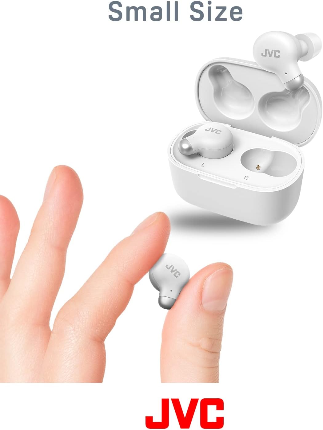 JVC HA-Z250T-W True Wireless Kopfhörer mit aktiver Geräuschunterdrückung, weiche & komfortable Memory Foam Ohrstöpsel, 3 Klangmodi, BT 5.3, 28 Std. Akkulaufzeit, weiß