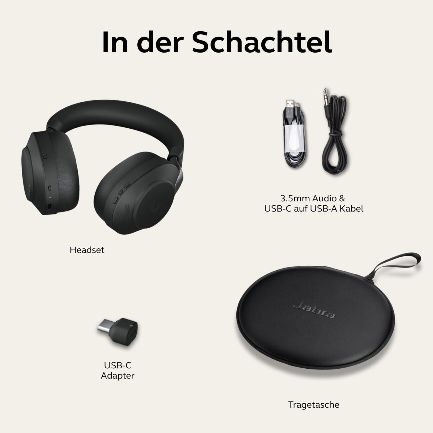 Jabra Evolve2 85 UC Stereo USB-C Headset Link380c Schwarz 28599-989-899