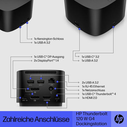 HP Thunderbolt G4 Dock 120W - 4J0A2AA ohne Netzteil - Gebraucht