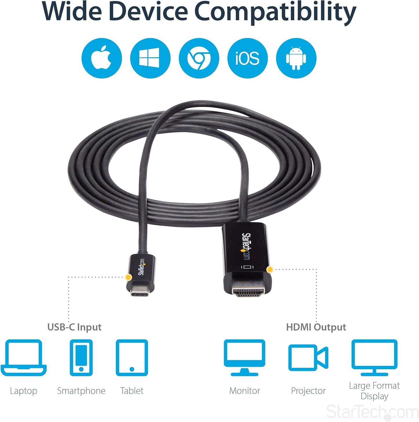 StarTech.com USB-C zu HDMI Kabel 1m CDP2HD1MBNL