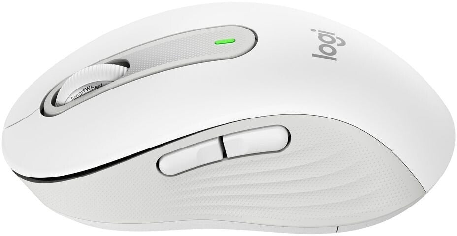 Logitech Signature M650 L Left Kabellose Maus, Leise Klicks, Anpassbare Seitentasten, Bluetooth, Kompatibilität mit mehreren Geräten - Weiß