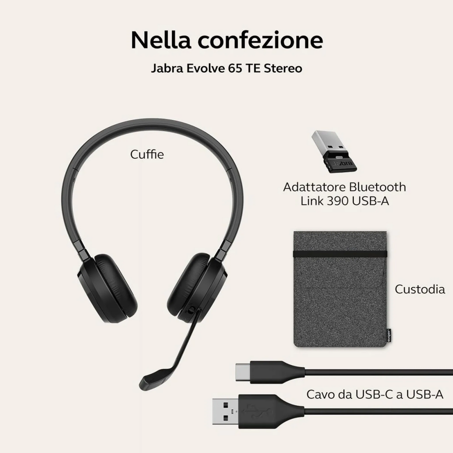 Jabra Evolve 65 TE UC Stereo Headset 6699-839-409