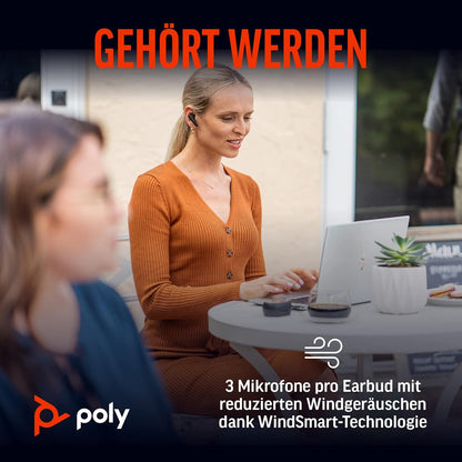 Poly Voyager Free 60+ UC MS Teams USB-A in Schwarz In Ear Kopfhörer 216066-01