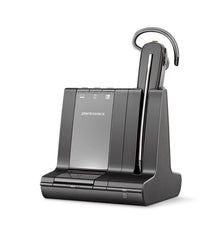 Plantronics Savi W8240-M DECT-Mono Headset konvertibel, mit Basisstation, Überkopfbügel + Nackenbügel und Ohrhaken, SoundGuard, Skype for Business, Schwarz