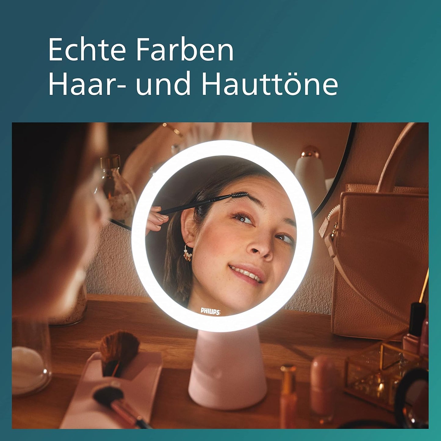 Philips LED Mirror Spiegelleuchte, 4,5W, drei voreingestellte Lichteinstellungen, Rosé