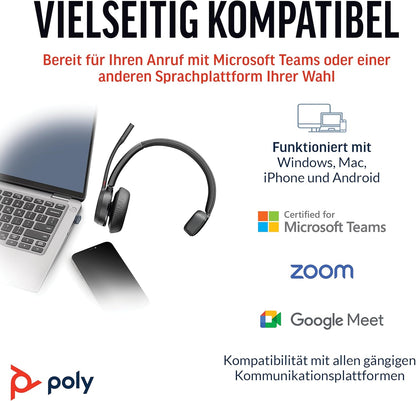 Plantronics Poly Voyager 4310 UC MS USB-C Headset ohne Ladestation