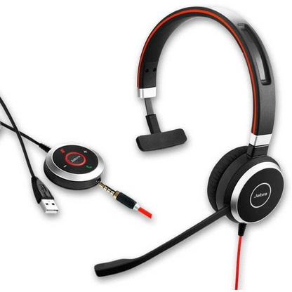 Jabra Evolve 40 MS Mono Headset USB-A Cable with Controller HSC017 6393-823-109
