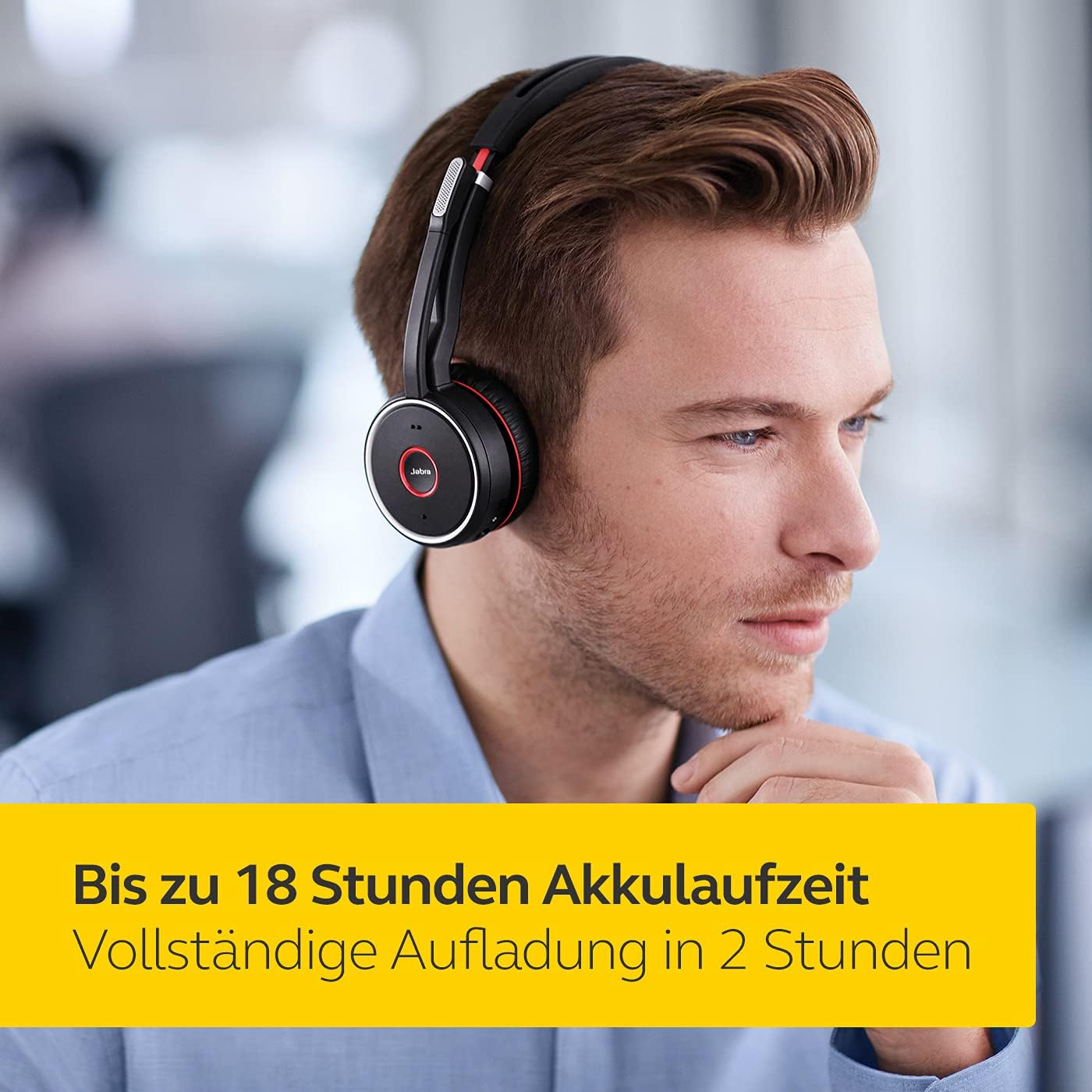 Jabra Evolve 75 UC Stereo Headset mit Ladestation Link 370a 7599-838-199