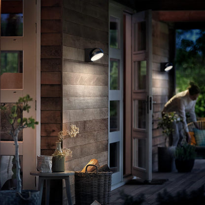 PHILIPS Mimosa Outdoor Wandleuchte (7 W), wetterfeste Außenleuchte mit beweglichem Panel und warmweißer LED Beleuchtung, anthrazit, 2.700 Kelvin