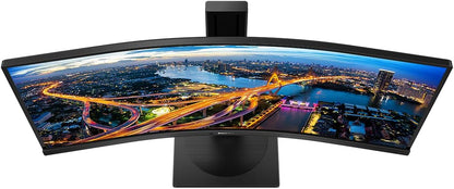 Philips 346B1C - 34 Zoll WQHD Curved USB-C Docking Monitor, höhenverstellbar (3440x1440, 100 Hz, HDMI, DisplayPort, USB-C, RJ45, USB Hub) schwarz