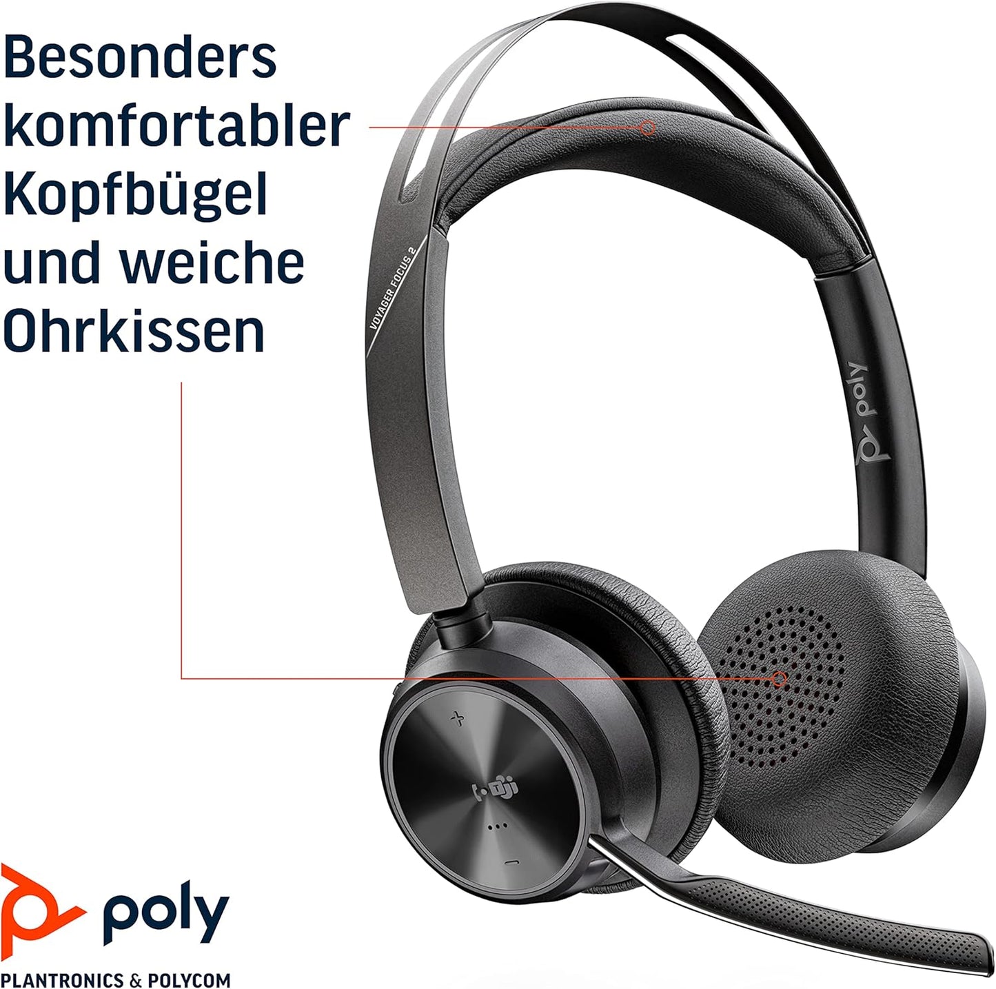 Plantronics Poly Voyager Focus 2 UC MS USB-A Stereo Headset 213726-02