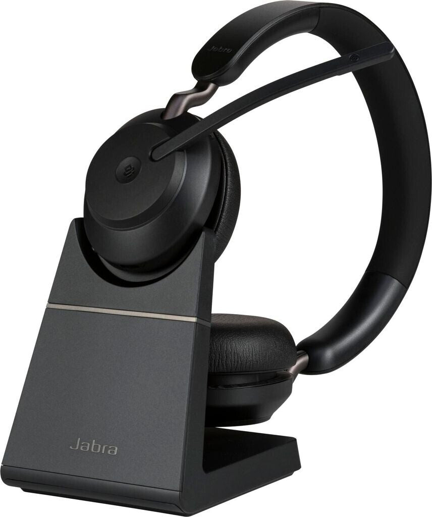 Jabra Evolve2 65 MS Stereo USB-A Headset mit Ladestation Link380a Schwarz 26599-999-989