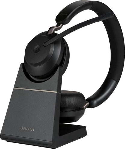 Jabra Evolve2 65 MS Stereo USB-A Headset mit Ladestation Link380a Schwarz 26599-999-989