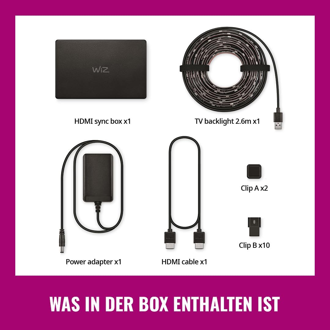 WiZ HDMI Sync Box mit RGBIC LED Strip, 55"–65" Zoll TVs 9290046678
