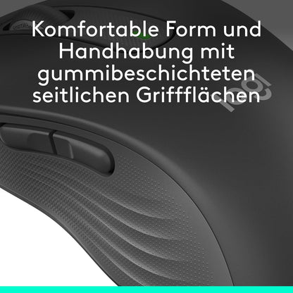 Logitech Signature M650 L Kabellose Maus - für große Hände, Leise Klicks, Anpassbare Seitentasten, Bluetooth, Kompatibilität mit mehreren Geräten - Graphit