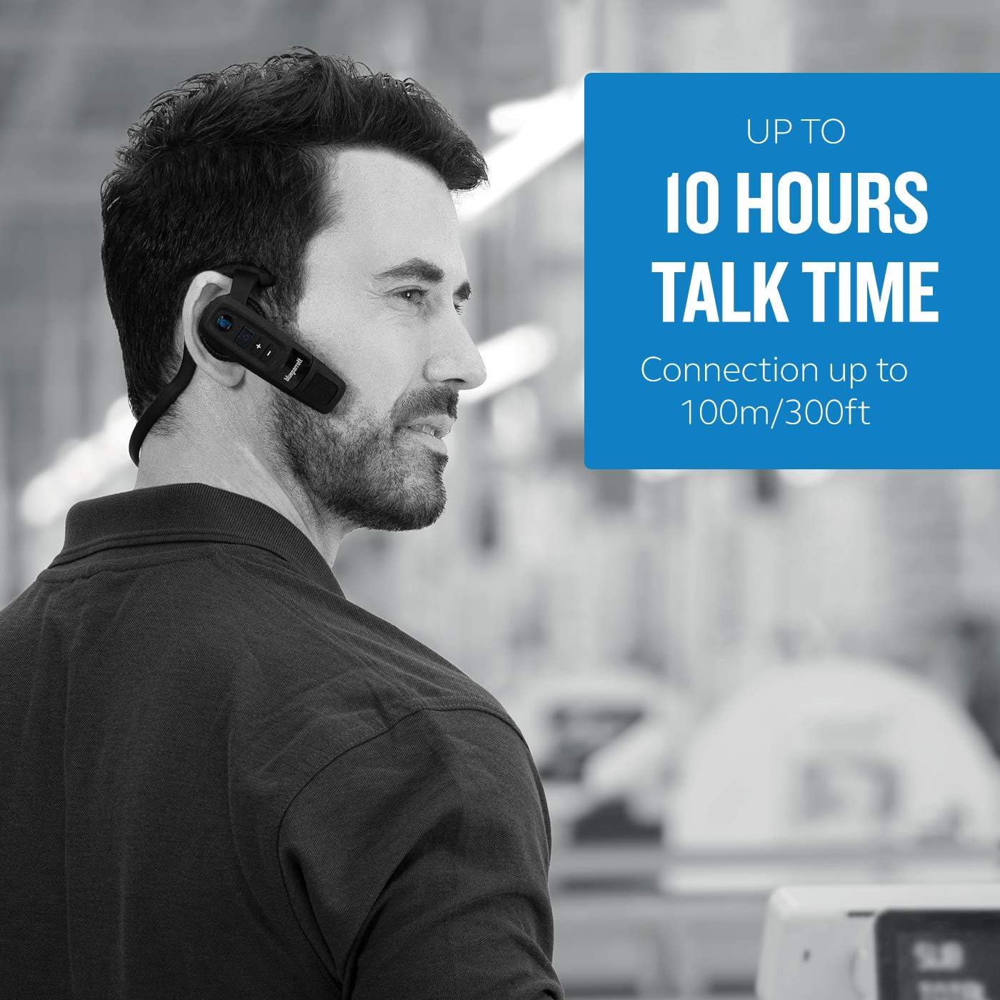 Jabra BlueParrott C300-XT – 80% Noise-Cancelling kompaktes Bluetooth Headset mit großer Reichweite  204200