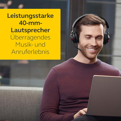 Jabra Evolve2 65 UC Stereo USB-A Headset Link380a Schwarz 26599-989-999