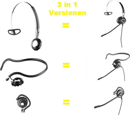 Jabra Biz 2400 II Mono QD NC 3 in1 Headset verkabelt on-ear konvertierbar 2406-820-204