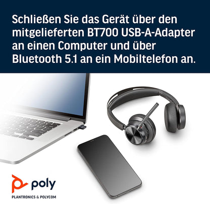 Plantronics Poly Voyager Focus 2 UC MS USB-A Stereo Headset 213726-02