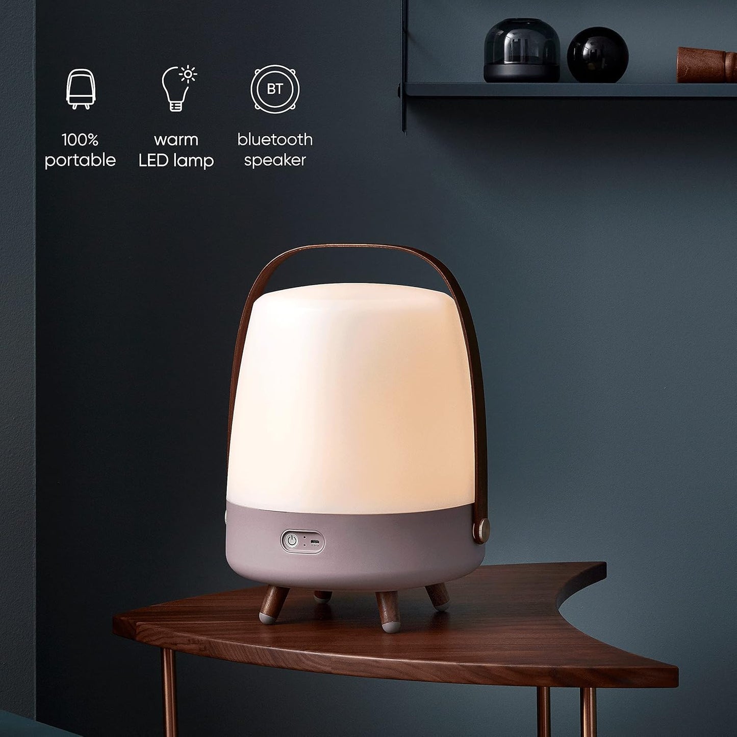 Kooduu Lite-Up Play - Design LED-Licht und Bluetooth-Lautsprecher Innovatives Stimmungslicht mit Zusatznutzen - Beleuchtung, Bluetooth-Speaker & Dekoration durch Dänisches Design - 29x40cm - Earth