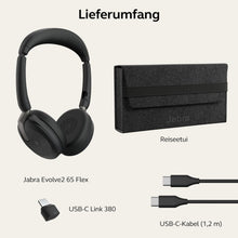 Jabra Evolve2 65 Flex MS USB-C Stereo Headset Link380c Schwarz 26699-999-889