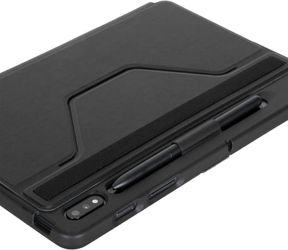 Targus Click-In Hülle für Samsung Galaxy Tab S7 11" und Tab S8 11" - Schwarz Magnetische S Pen-Halterung mit Ladekapazität THZ876GL