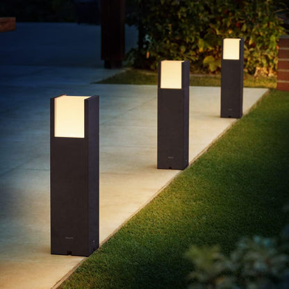 Philips Arbour Sockelleuchten für den Außenbereich, 6 W, 2700 K warmweiß, Niederspannung, wasserfest, anthrazit, IP44 wetterfest [Energieklasse F]