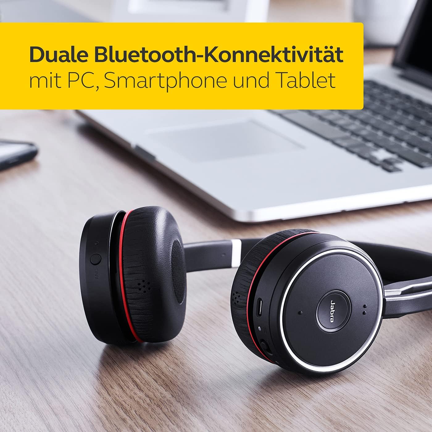 Jabra Evolve 75 UC Stereo Headset mit Ladestation Link 370a 7599-838-199