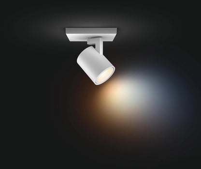 Philips Hue White Ambiance Runner 1er Spot + Dimmschalter weiß, inkl. 1x5W GU10 LED Lampe, dimmbar, alle Weißschattierungen, steuerbar via App, kompatibel mit Amazon Alexa (Echo, Echo Dot)