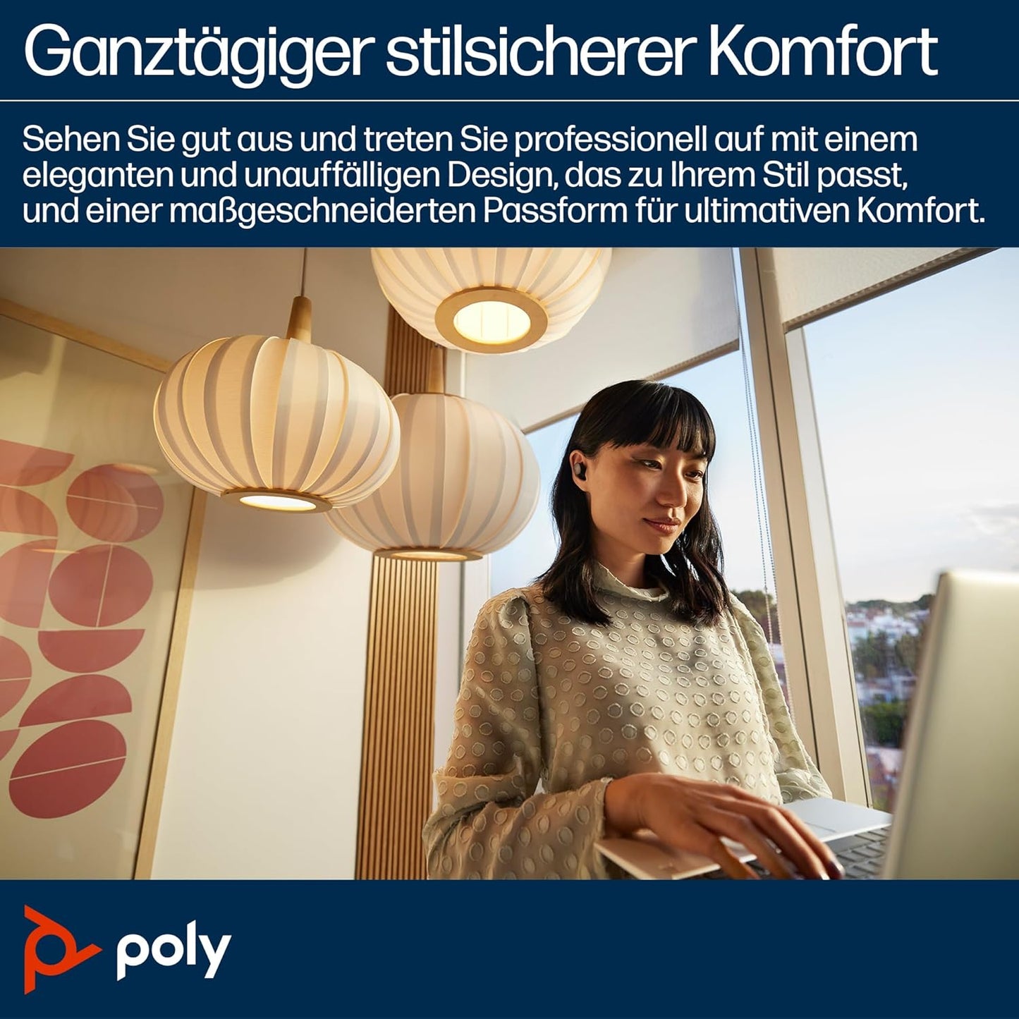 Poly Voyager Free 20 - True Wireless-Kopfhörer mit Mikrofon - im Ohr - Bluetooth - aktive Rauschunterdrückung - Schwarz