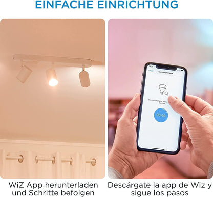WIZ LED 3er Wand- und Deckenspot Deckenleuchte Wandleuchte Weiß 3x 5W