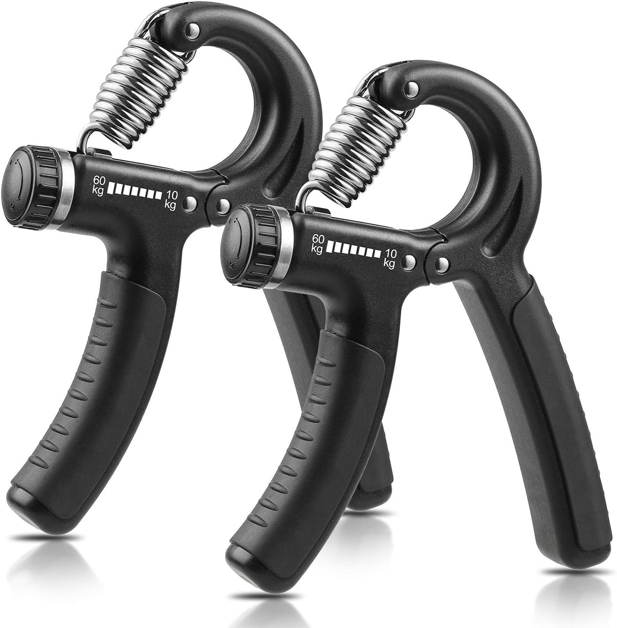 NIYIKOW 2er Set Handtrainer Einstellbarer Widerstand 10-60kg Rutschfester Griff Schwarz