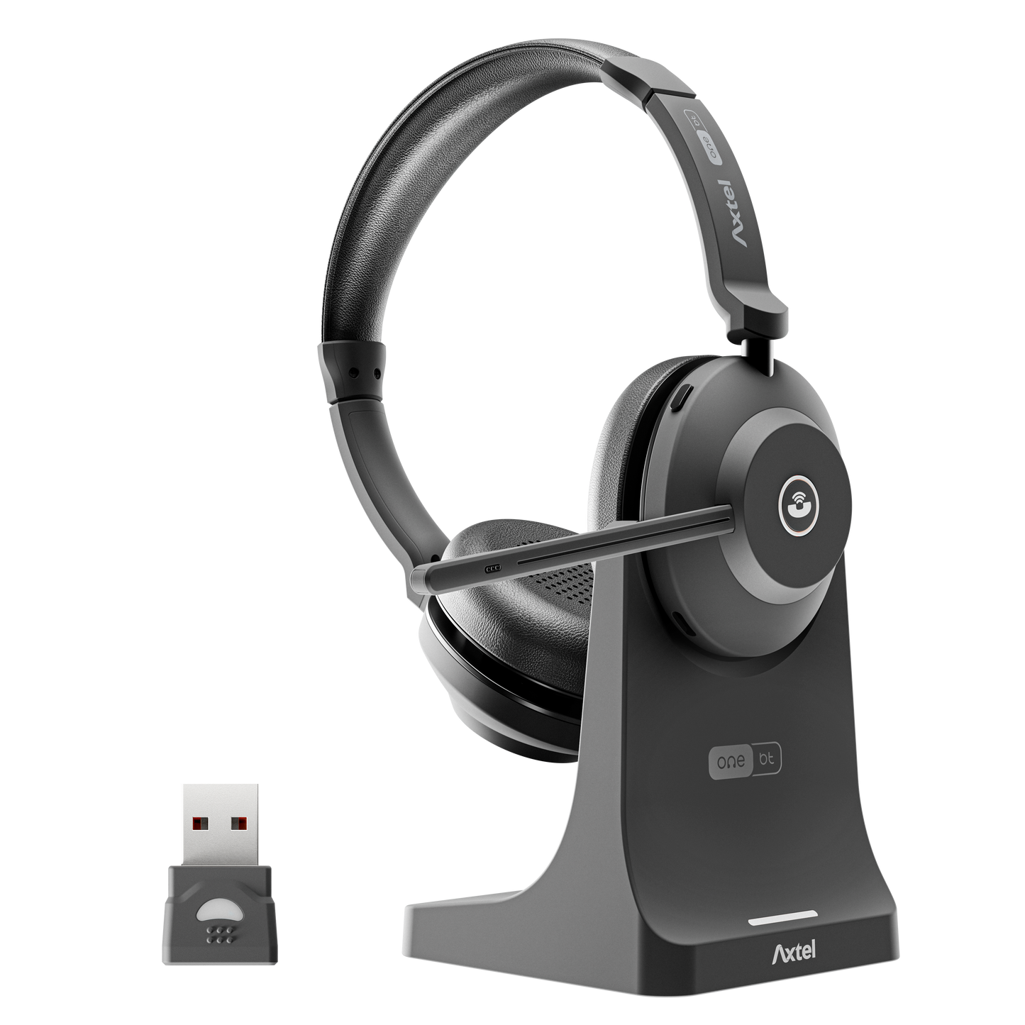 Axtel ONE Bluetooth Stereo USB-A Headset mit Ladestation AXH-ONEBTD-CB