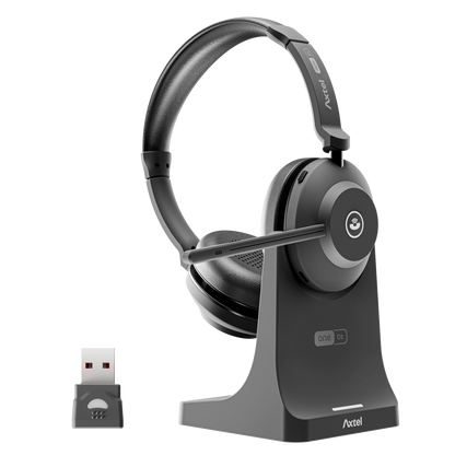 Axtel ONE Bluetooth Stereo USB-A Headset mit Ladestation AXH-ONEBTD-CB