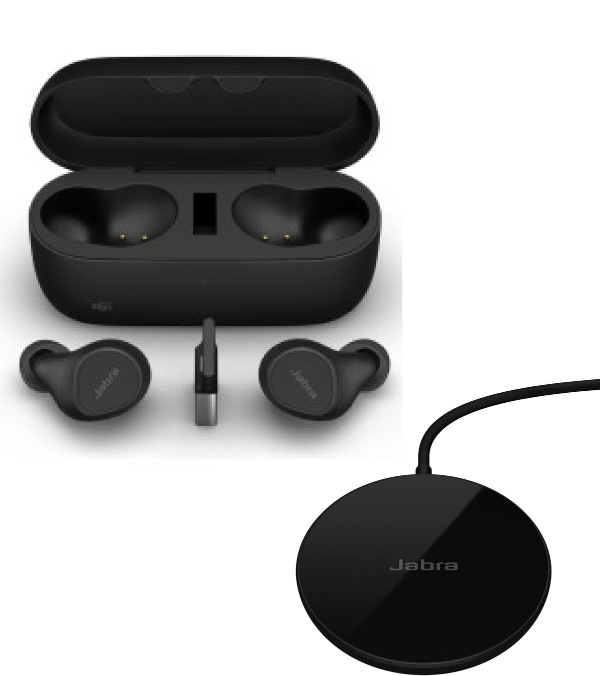 Jabra Evolve2 Buds MS USB-A In-Ear Kopfhörer mit Charging Pad Link380a Schwarz 20797-999-989