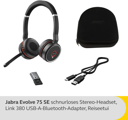 Jabra Evolve 75 SE MS Stereo Headset Link380a Schwarz 7599-842-109