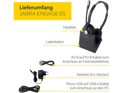 Jabra Engage 65 Stereo On-Ear Dect Headset mit Basisstation 9559-553-111